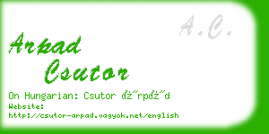 arpad csutor business card